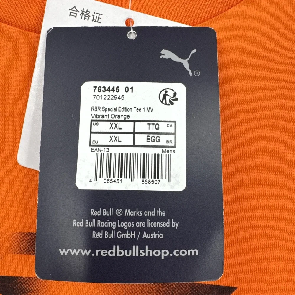 Red Bull Racing F1 Men SE Singapore GP Max Verstappen #1 T-Shirt Orange XXL NEW